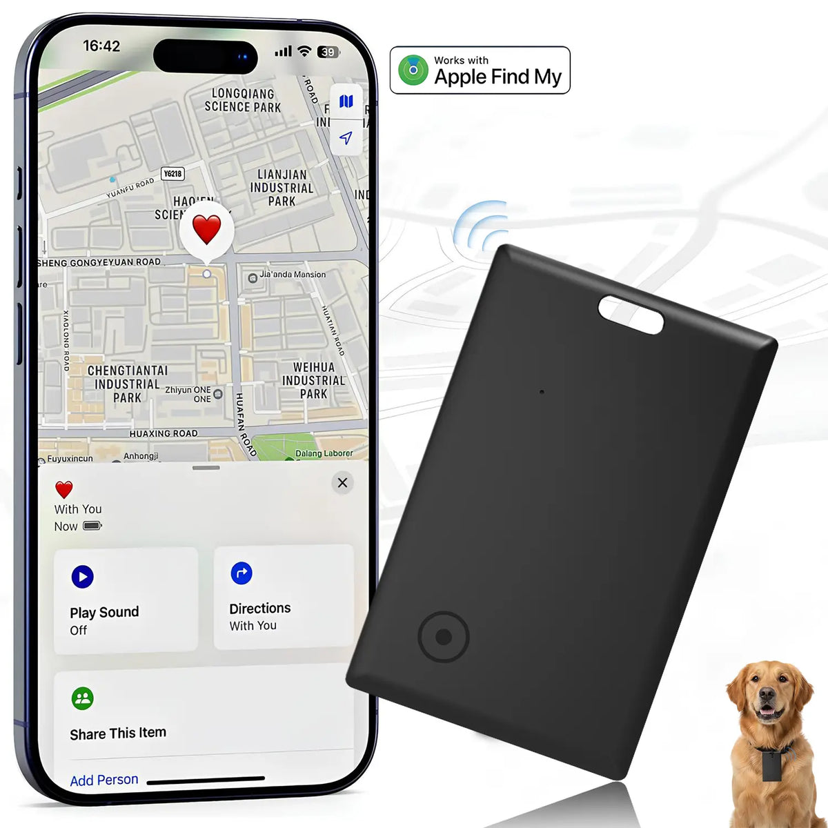 Mfi Certified Card Shape Smart Key Finder - Wireless Positioning Tracker, Find My Compatible GPS Locator for Wallet/Keys, 5-10 Year Long-Lasting Battery, Portable Phone Accessory, Ideal Mothers Day Gift