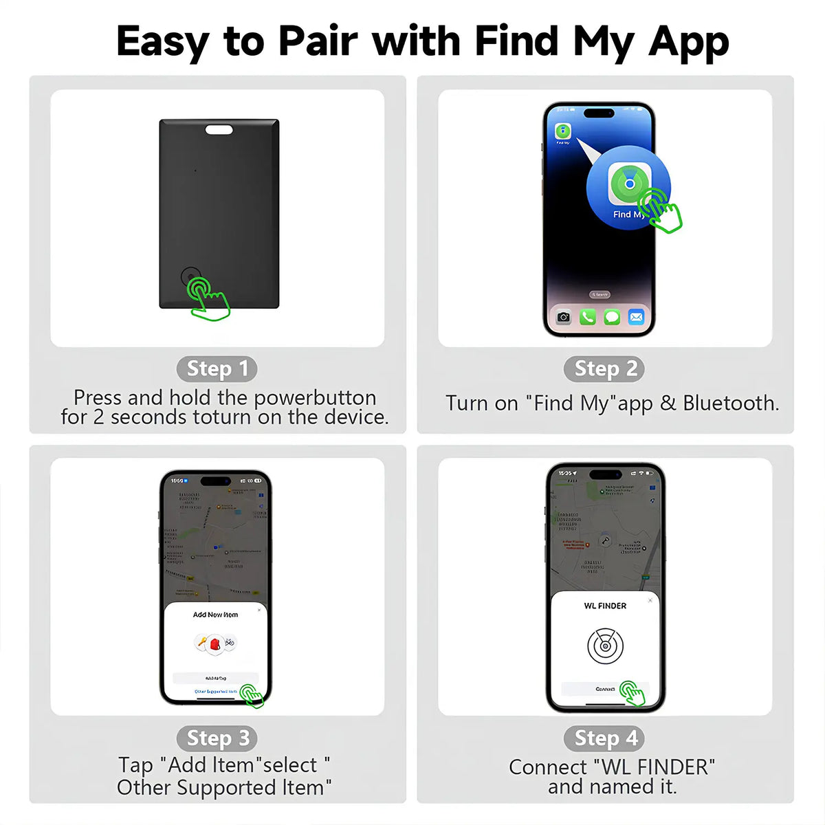 Mfi Certified Card Shape Smart Key Finder - Wireless Positioning Tracker, Find My Compatible GPS Locator for Wallet/Keys, 5-10 Year Long-Lasting Battery, Portable Phone Accessory, Ideal Mothers Day Gift