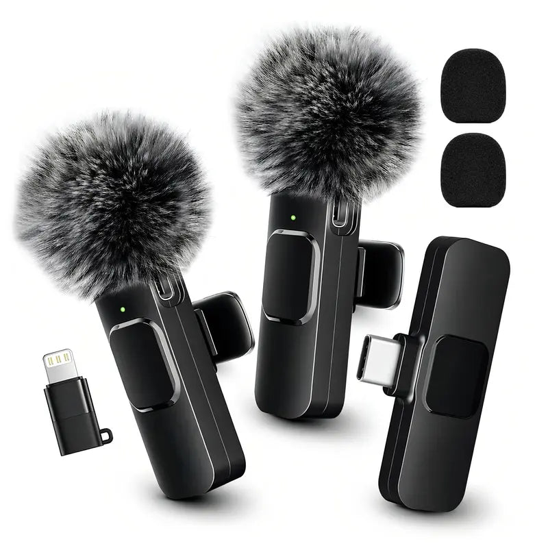 HITOZON Mini Wireless Mobile Lavalier Microphone for Iphone/Android Smartphones - Portable USB-C Lapel Mic with ABS, USB Cable, 1-Touch Recording, Mute Function for Business Audio/Video Recording, Plug-And-Play Vlogging Equipment
