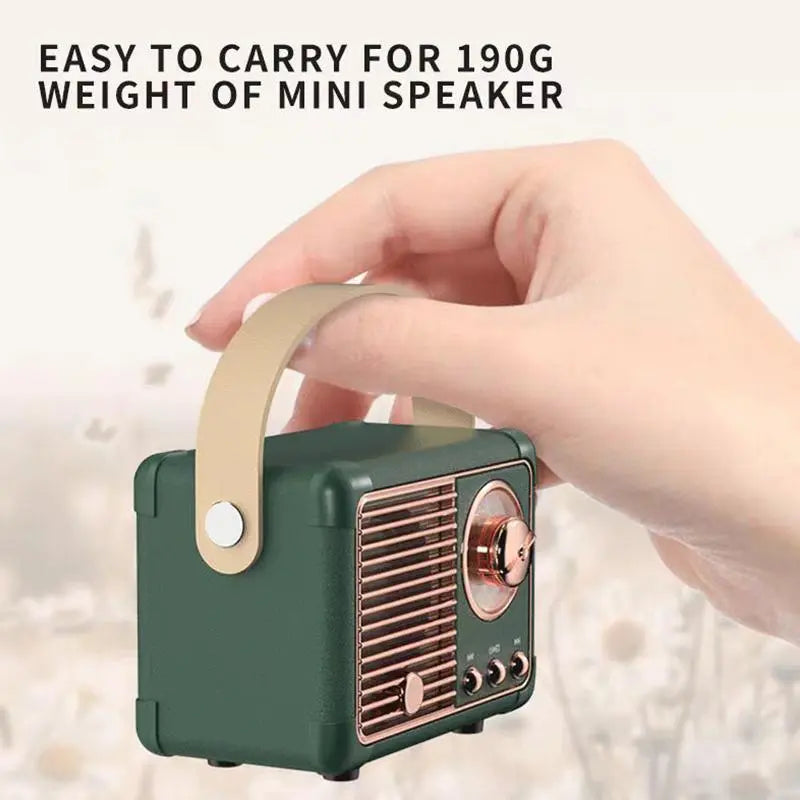 Portable Wireless Speaker, 1 Count USB Rechargeable Retro Radio Design Speaker, Wireless Bluetooth-Compatible Speaker for Home, Outdoor, Car, Travel, Rechargeable Stereo Speaker