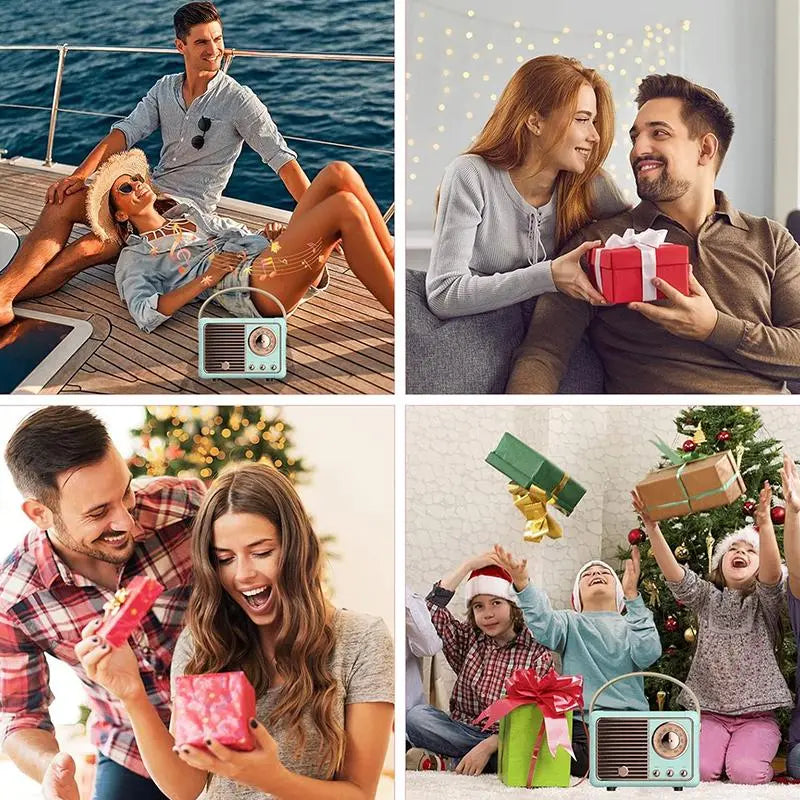 Portable Wireless Speaker, 1 Count USB Rechargeable Retro Radio Design Speaker, Wireless Bluetooth-Compatible Speaker for Home, Outdoor, Car, Travel, Rechargeable Stereo Speaker