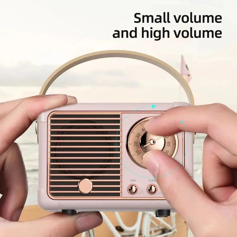 Portable Wireless Speaker, 1 Count USB Rechargeable Retro Radio Design Speaker, Wireless Bluetooth-Compatible Speaker for Home, Outdoor, Car, Travel, Rechargeable Stereo Speaker