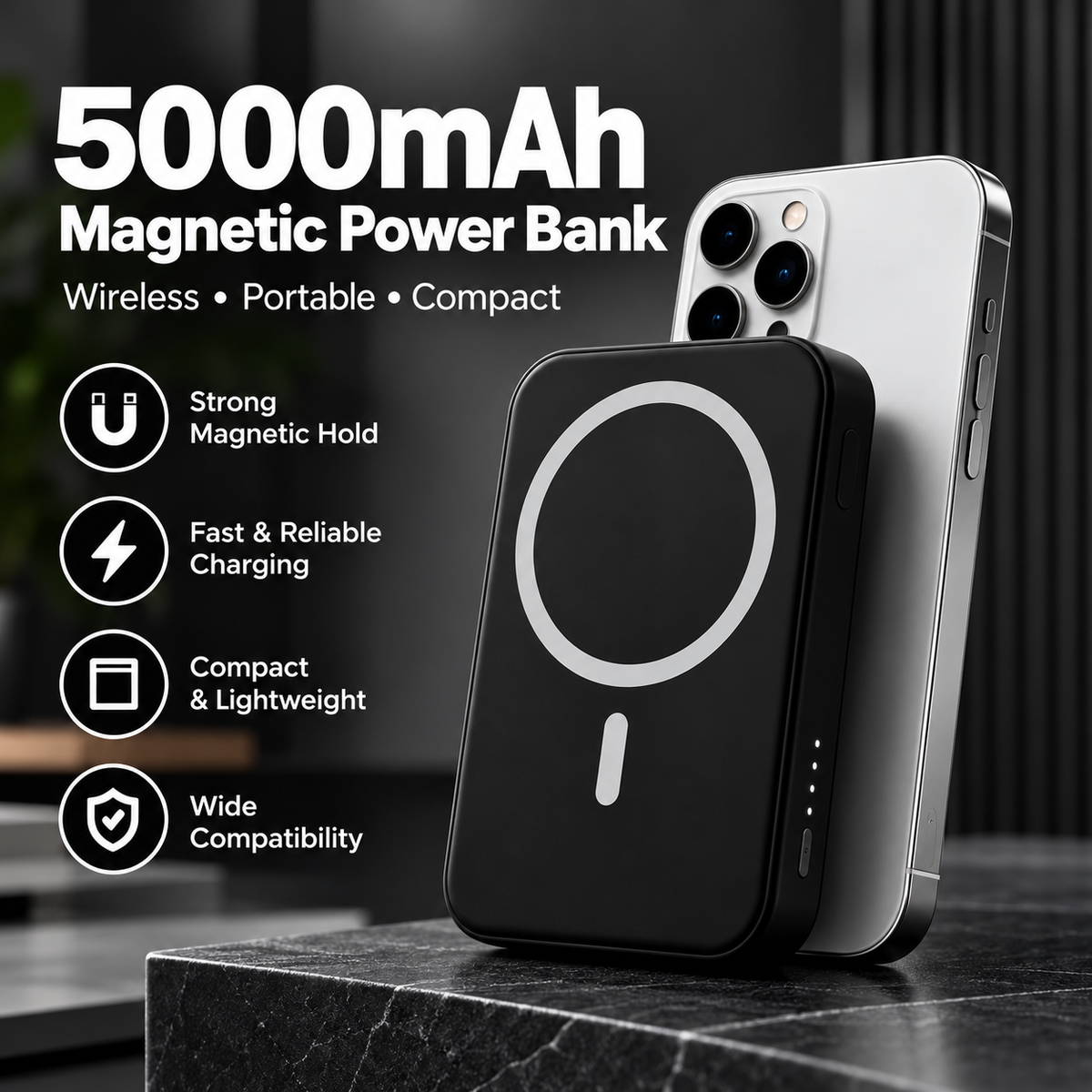 5000Mah Magnetic Power Bank