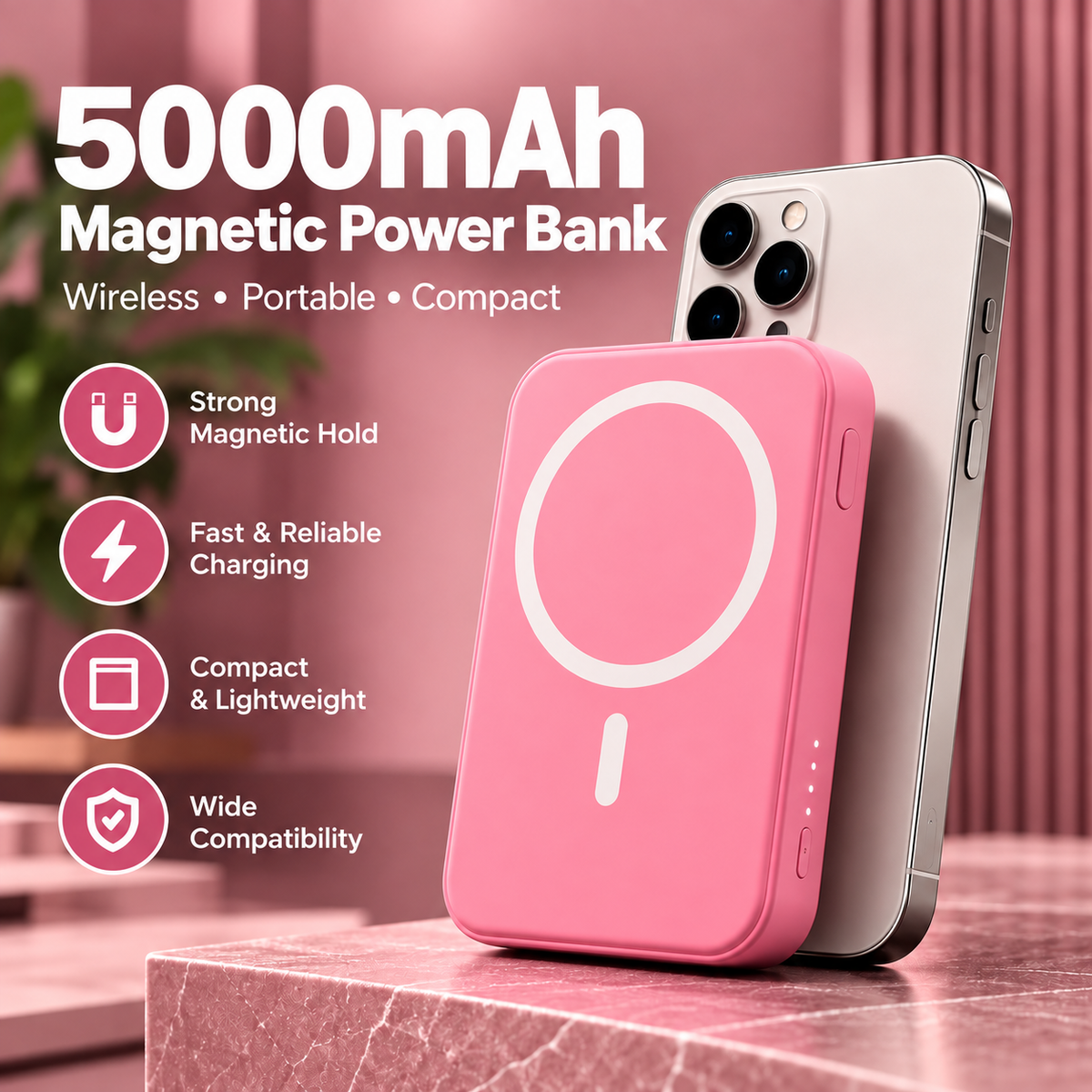 5000Mah Magnetic Power Bank