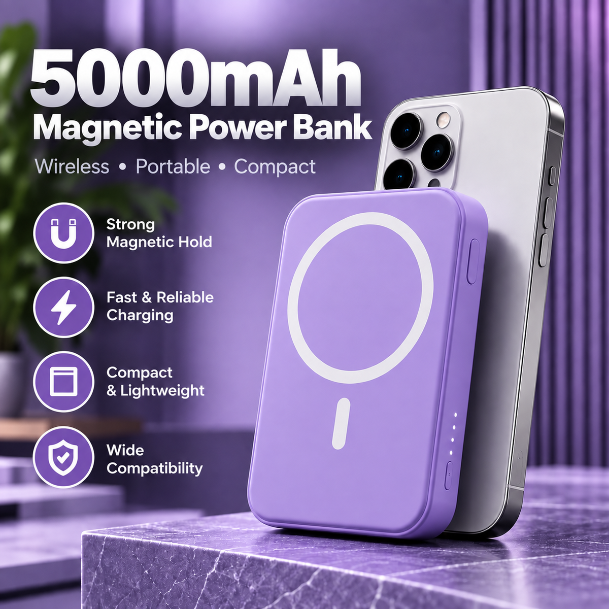 5000Mah Magnetic Power Bank