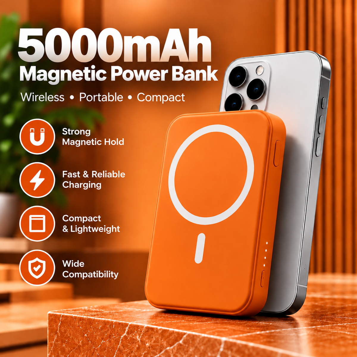 5000Mah Magnetic Power Bank