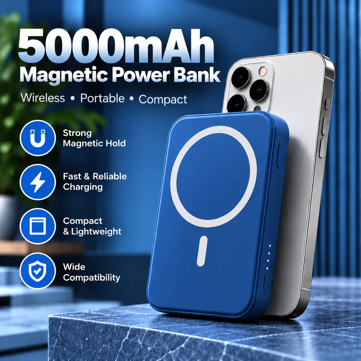 5000Mah Magnetic Power Bank