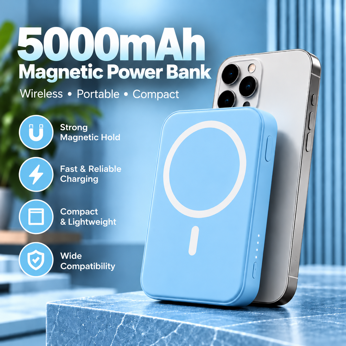 5000Mah Magnetic Power Bank