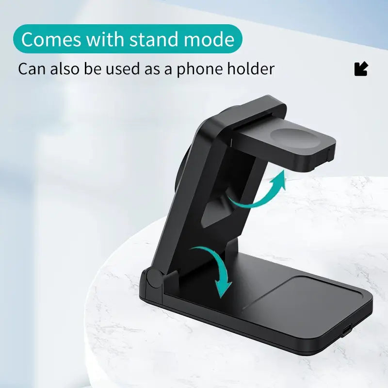 Foldable Magnetic 3 in 1 Wireless Charger Travel Portable Charging Station Travel Gadgets for Iphone 16，Airpods & Apple Watch，Desk Organizer Charging Station，Multi Device Charger Simultaneously