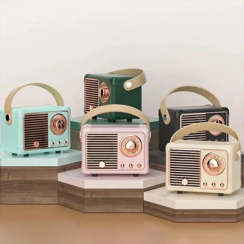 Portable Wireless Speaker, 1 Count USB Rechargeable Retro Radio Design Speaker, Wireless Bluetooth-Compatible Speaker for Home, Outdoor, Car, Travel, Rechargeable Stereo Speaker