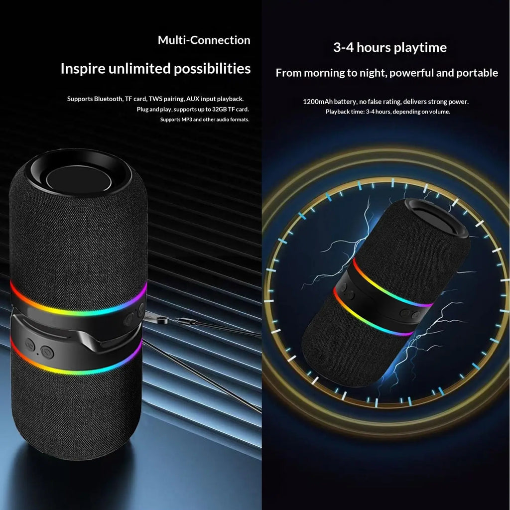 2-IN-1 Wireless Speaker Bluetooth, Multifunctional Wireless Speaker, Twist and Split to 2 Speaker, FM Radio, Magnetic Audio System, for Home/Outdoor/Beach/Party, [Stromberg] [TWIN-2] Stereo Audio, Wireless Bt Speaker